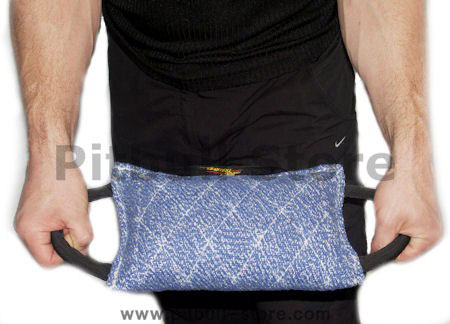 Synthetic French Linen Dog bite pad with 3 handles Bite Pillow - Click Image to Close