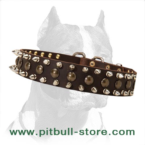 Personalized Spiked Studded Dog Collar-custom leather dog collar