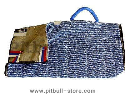 Dog bite sleeve cover made of French linen with handle