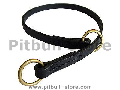 Silent Leather Training Choke Collar for Pitbull,working dogs