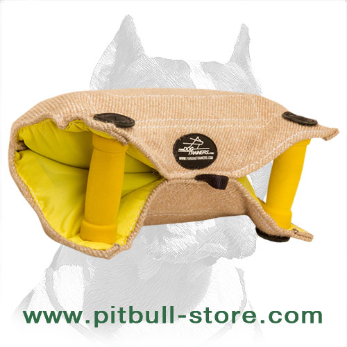 Strong Pitbull Dog Bite Builder Made of Jute