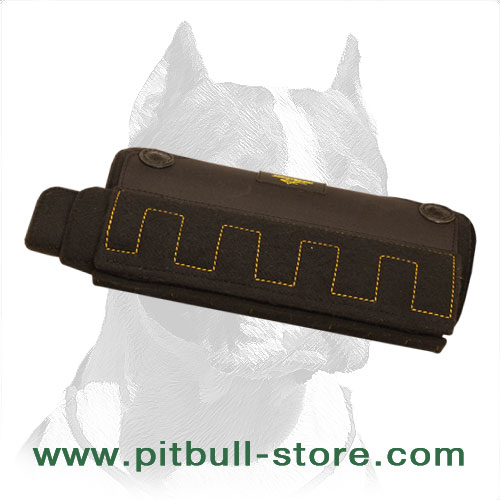 Young Pitbull Dog Sleeve with Plastic Barrel