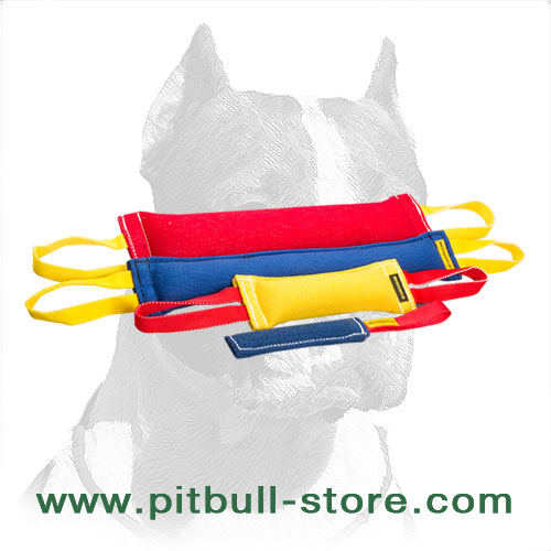 French Linen Pitbull Training Set of Bite Tugs