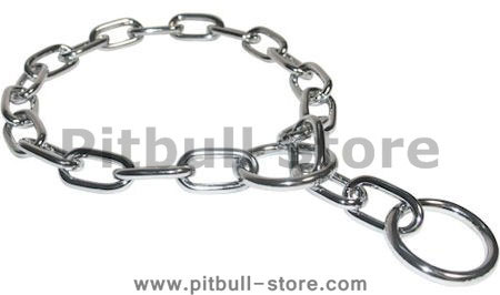FUR SAVER SHORT LINK DOG COLLAR STEEL CHROMIUM PLAT-Choke collar