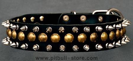 handmade leather dog collar for pitbull