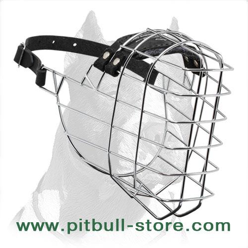 'The Silencer' Wide Wire Basket Pitbull Dog Muzzle