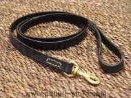 Leather dog leash stitched - 6 foot dog leash