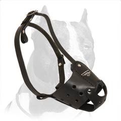 Adjustable straps leather muzzle