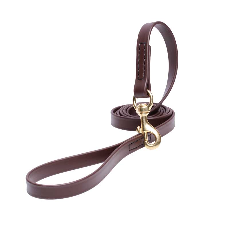 Brown Waterproof Pitbull Leash Made of Biothane