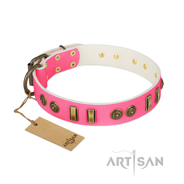 Inimitable full grain leather collar for your dog