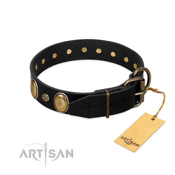 Everyday walking best quality full grain genuine leather dog collar