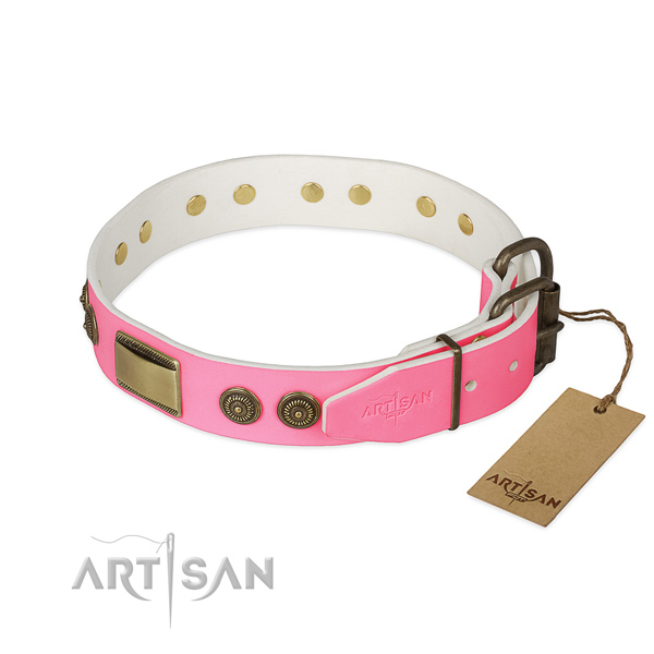 Corrosion proof D-ring on comfy wearing dog collar