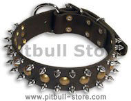Studded Black collar 24'' for PITBULL /24 inch dog collar-S55